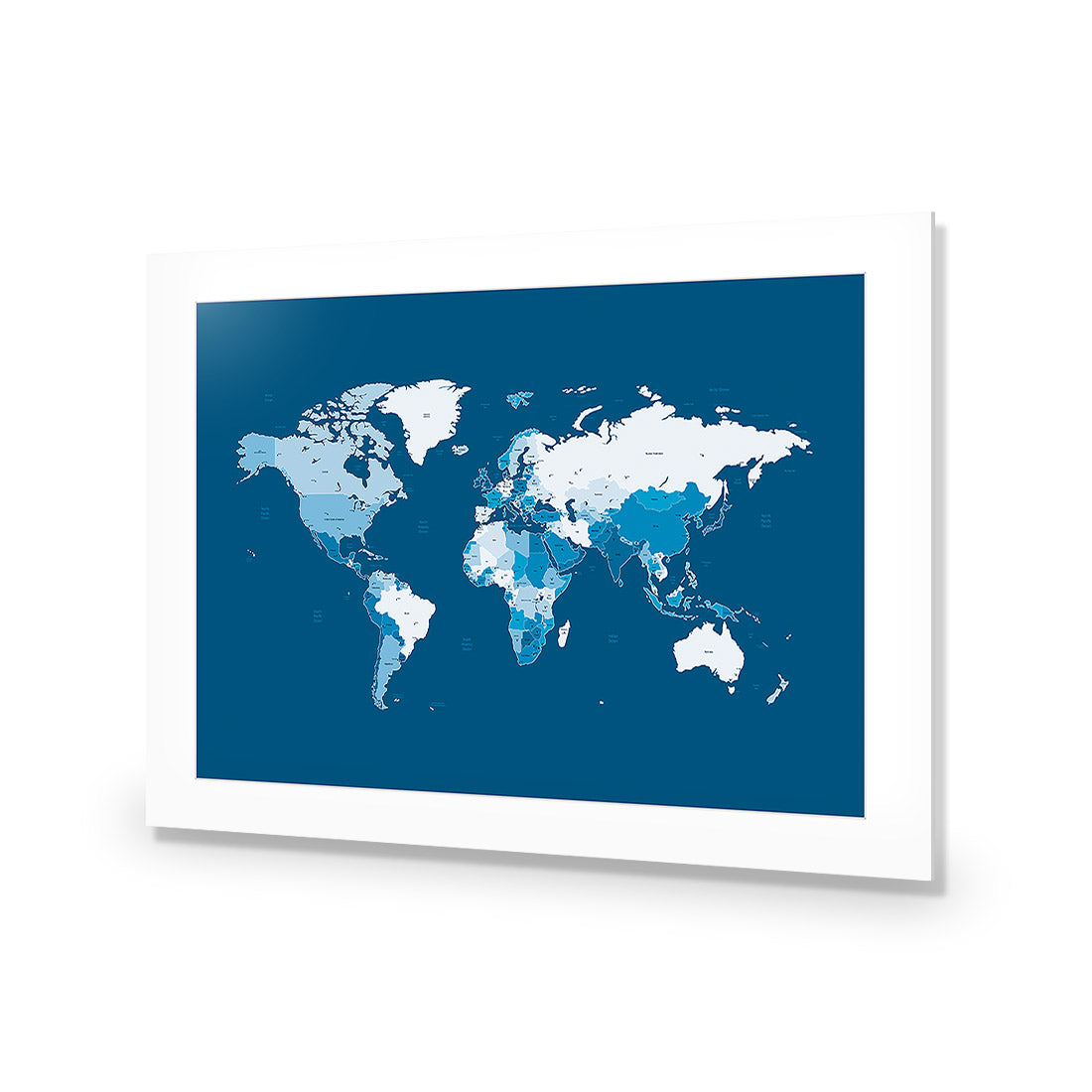 World Map, Blue