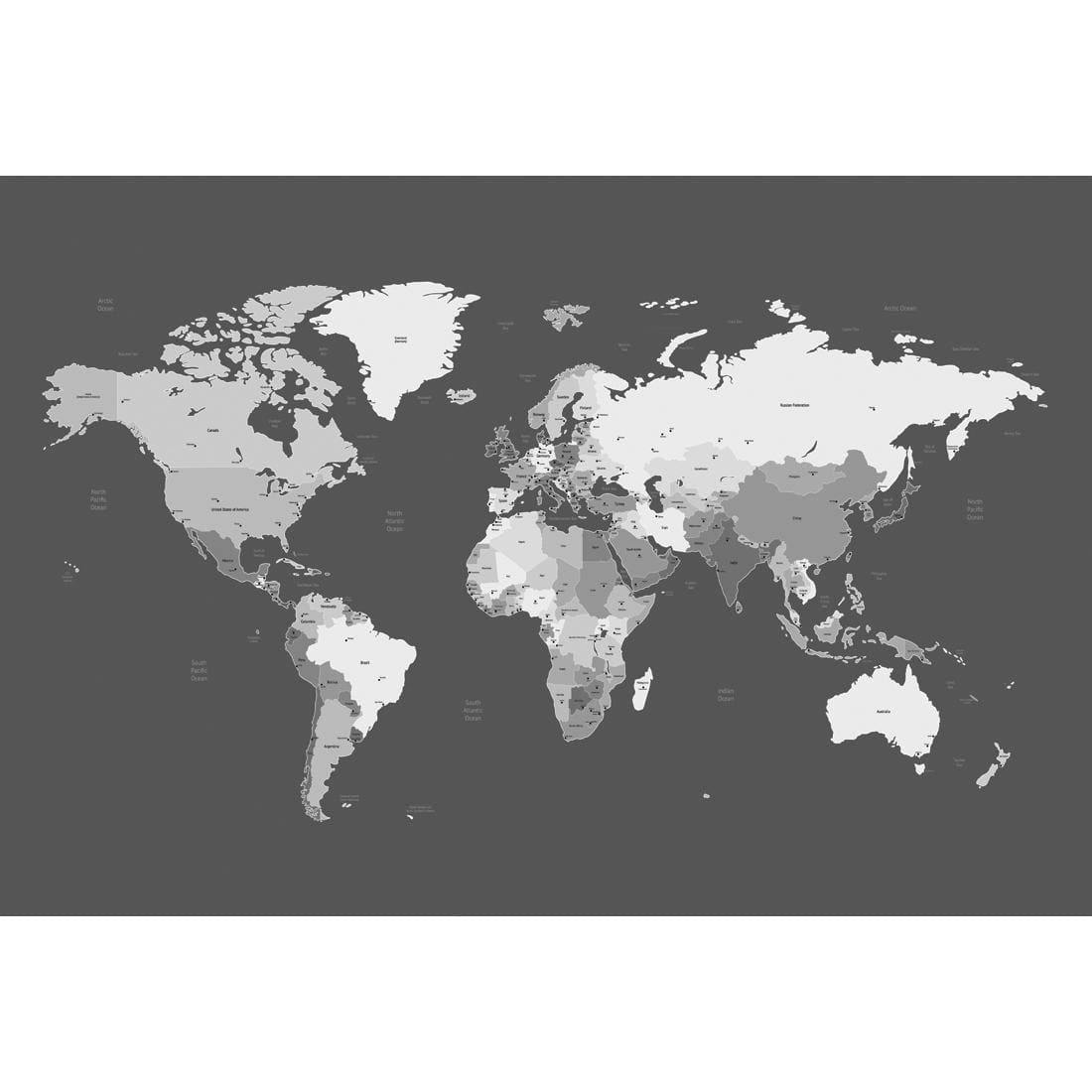 World Map, Grey