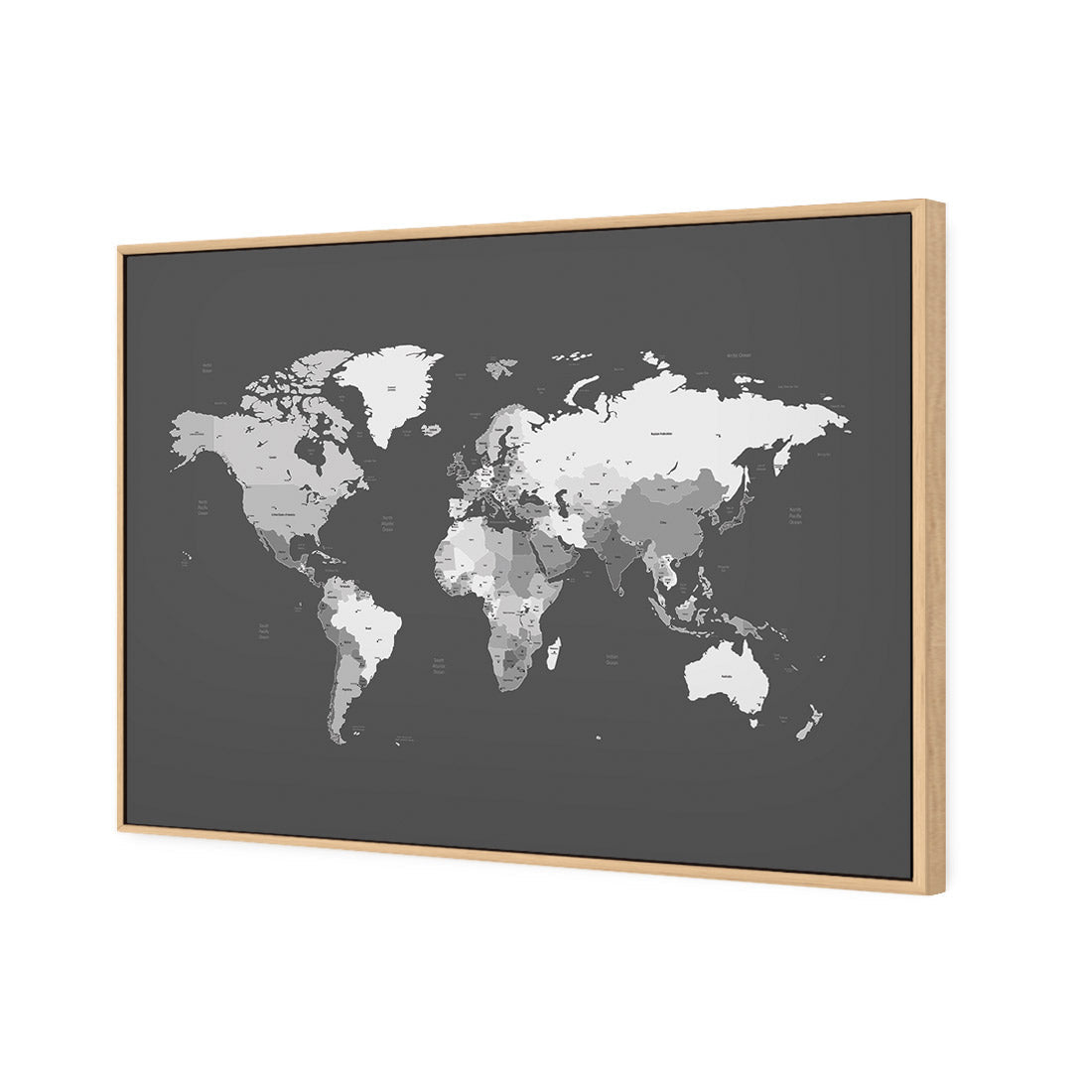 World Map, Grey