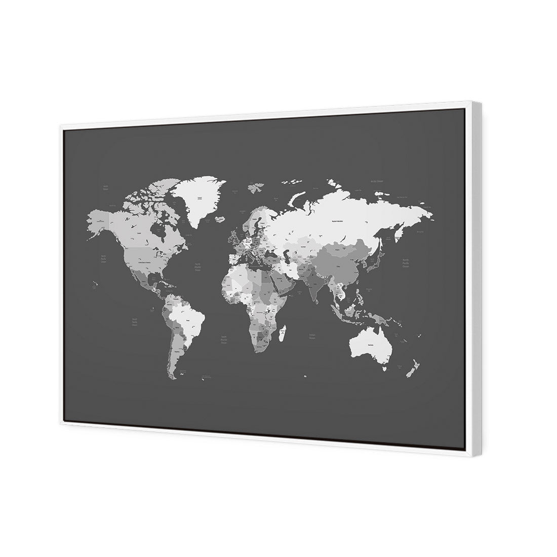 World Map, Grey