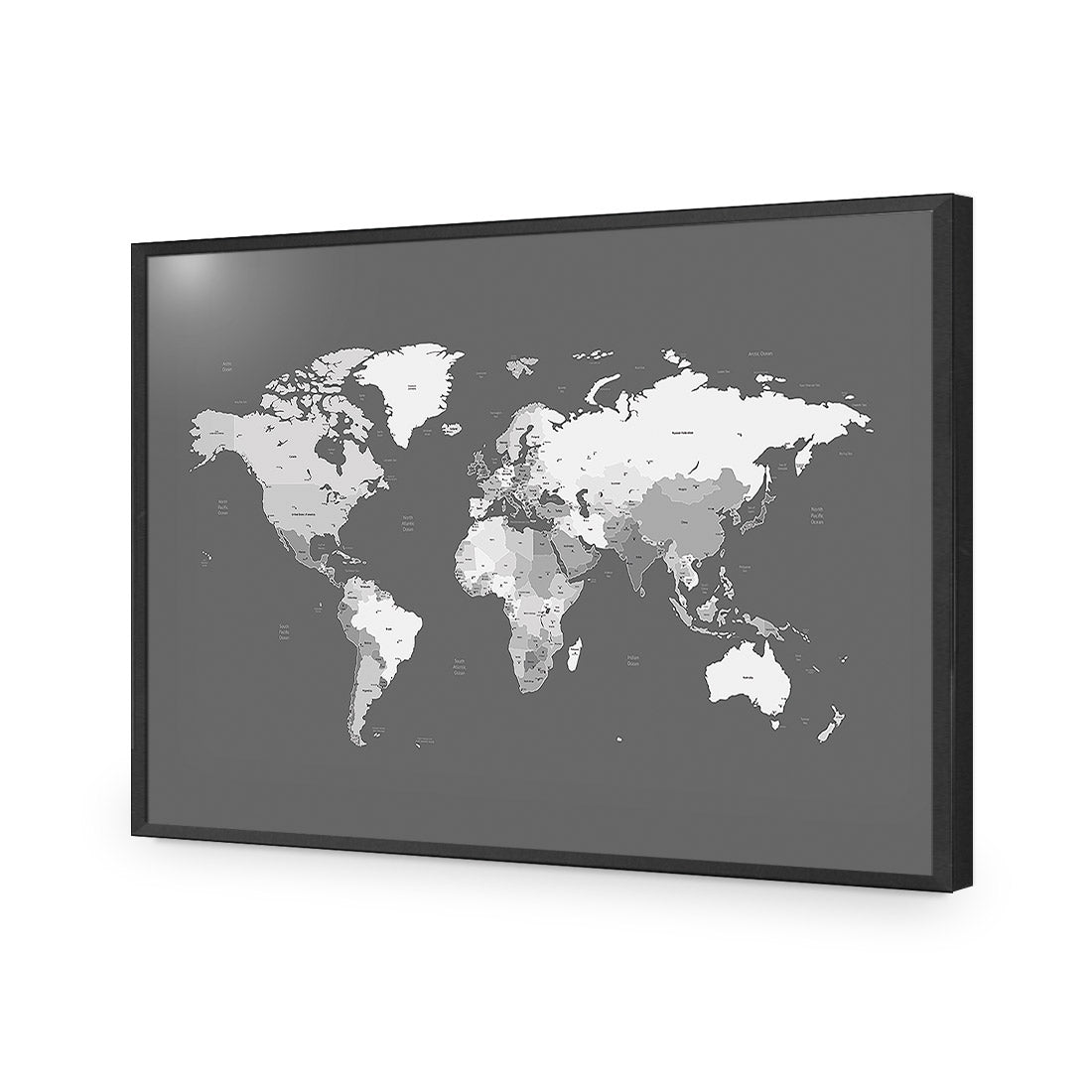 World Map, Grey