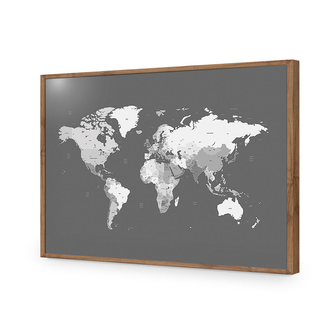 World Map, Grey