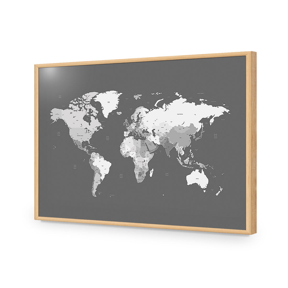 World Map, Grey