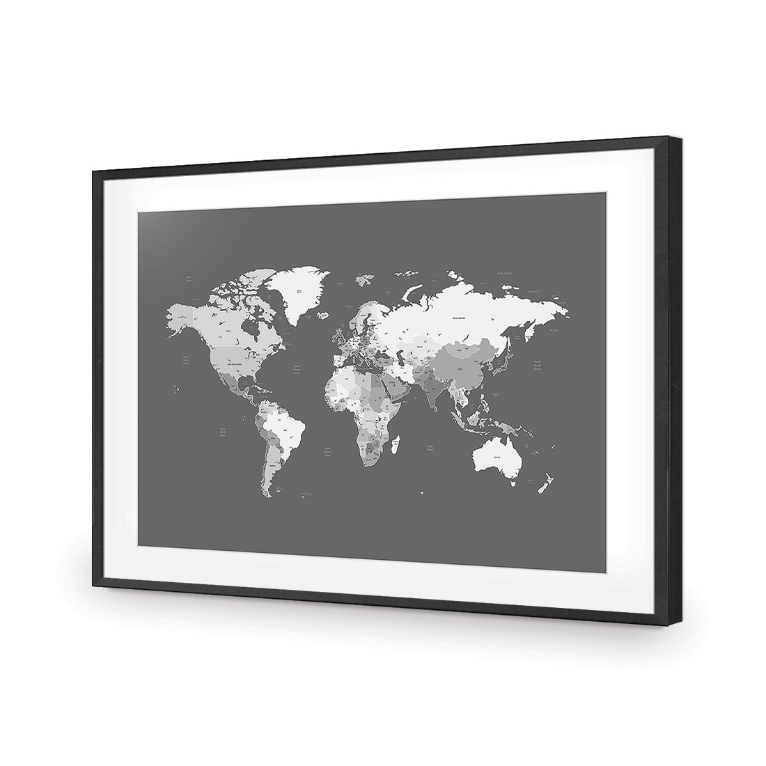 World Map, Grey