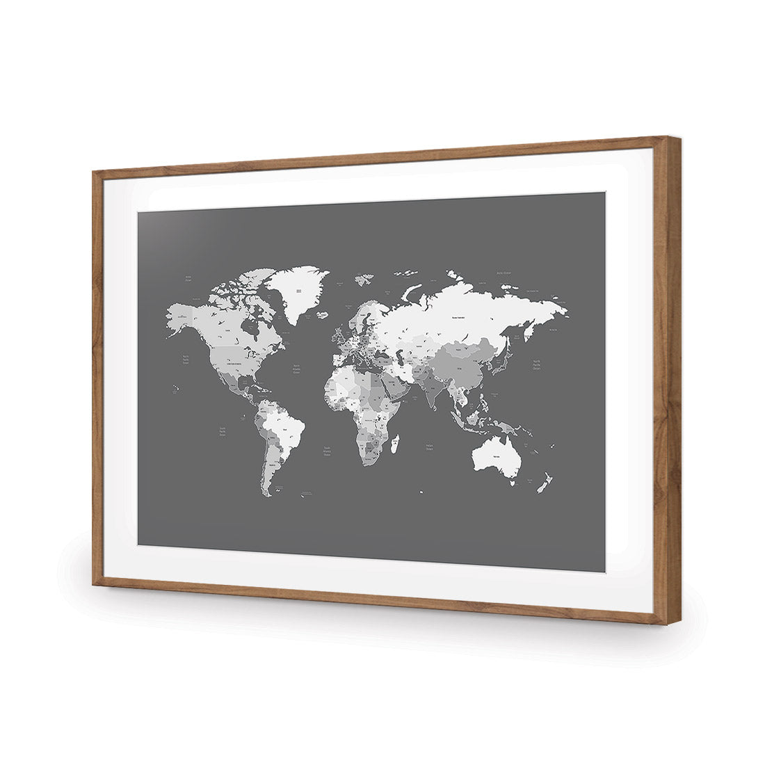 World Map, Grey