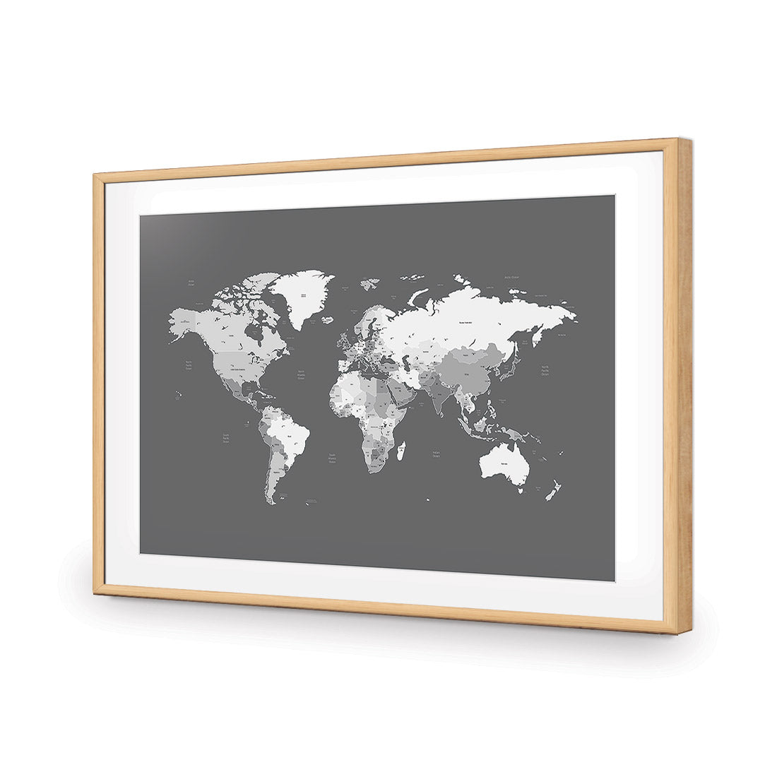 World Map, Grey