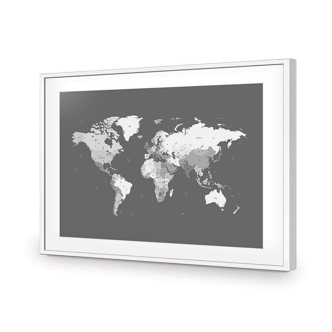 World Map, Grey