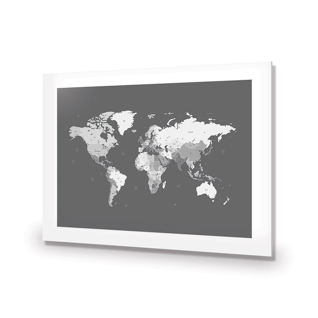 World Map, Grey