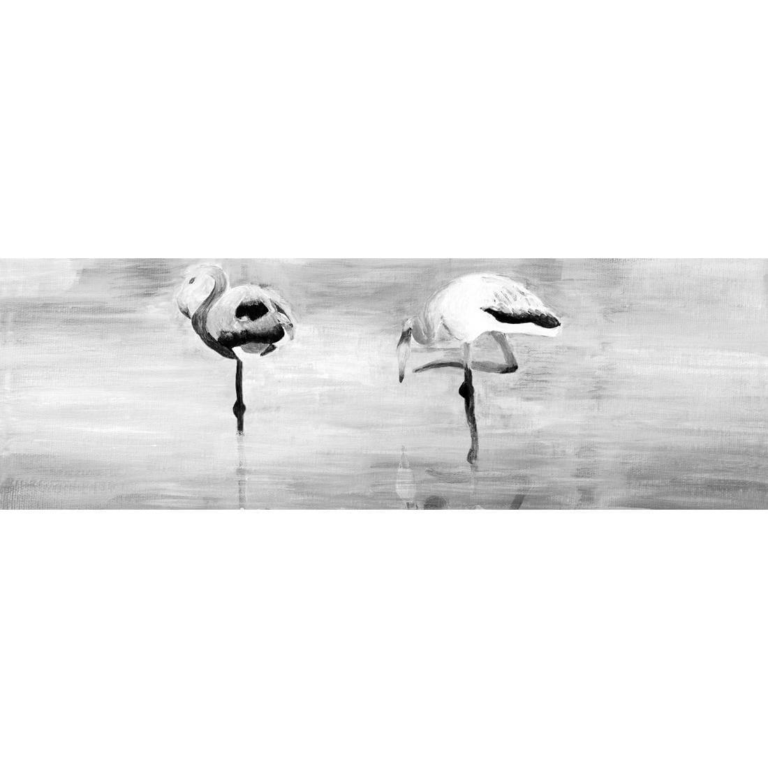 Painted Flamingoes, Black and White (long)