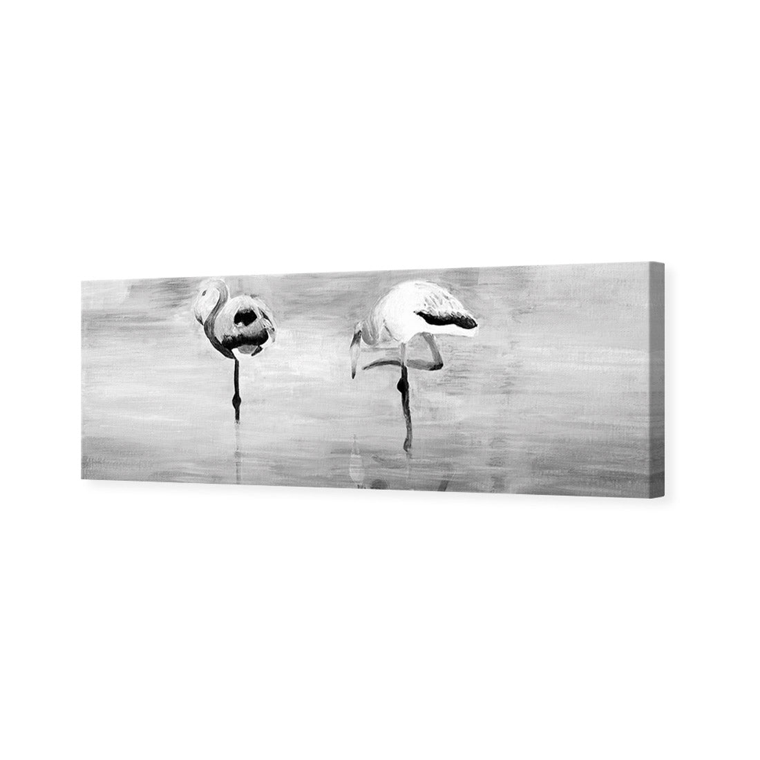 Painted Flamingoes, Black and White (long)