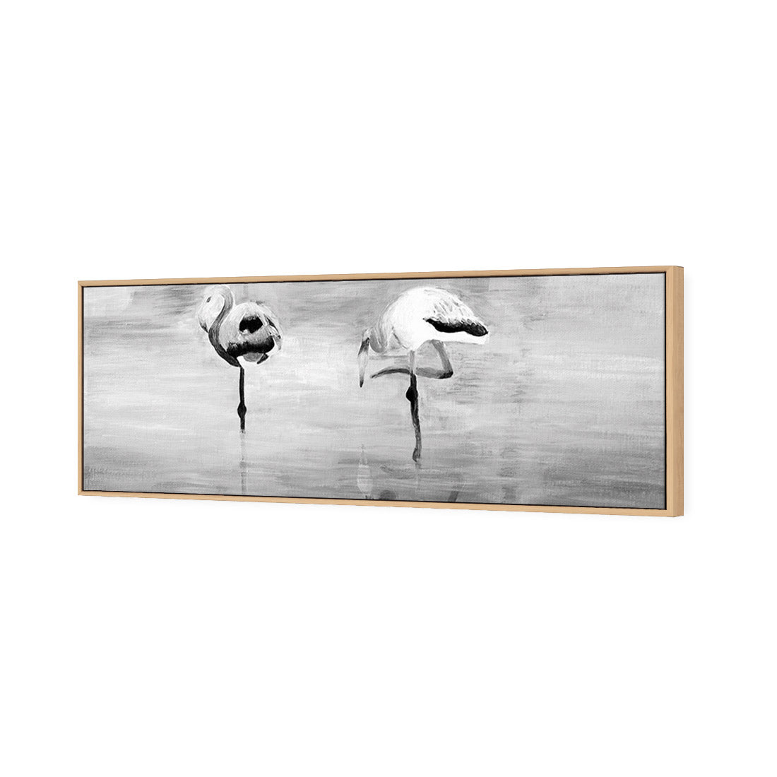 Painted Flamingoes, Black and White (long)