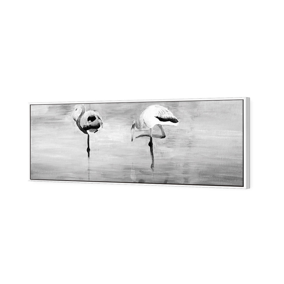 Painted Flamingoes, Black and White (long)