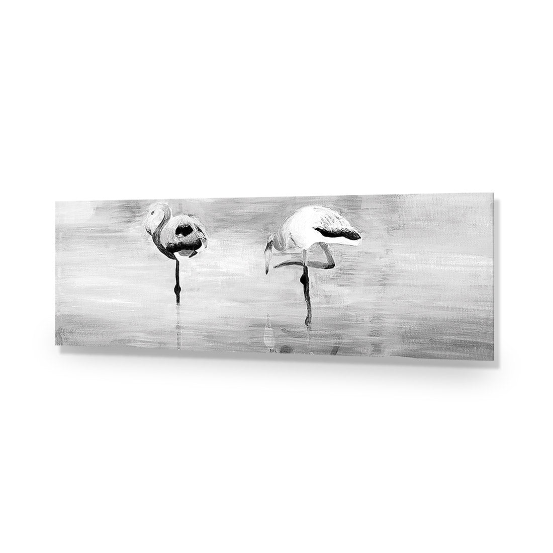 Painted Flamingoes, Black and White (long)