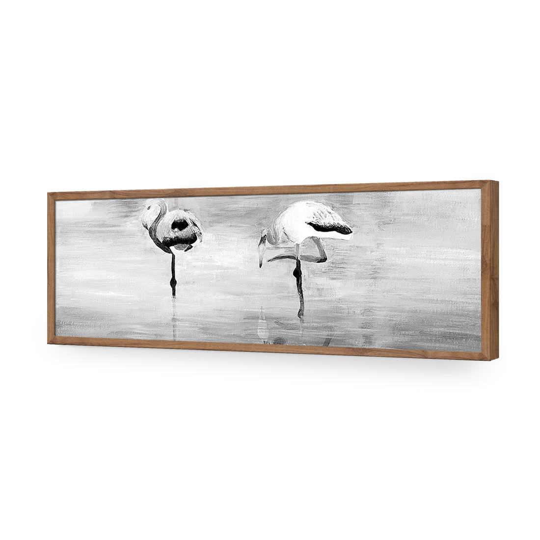 Painted Flamingoes, Black and White (long)