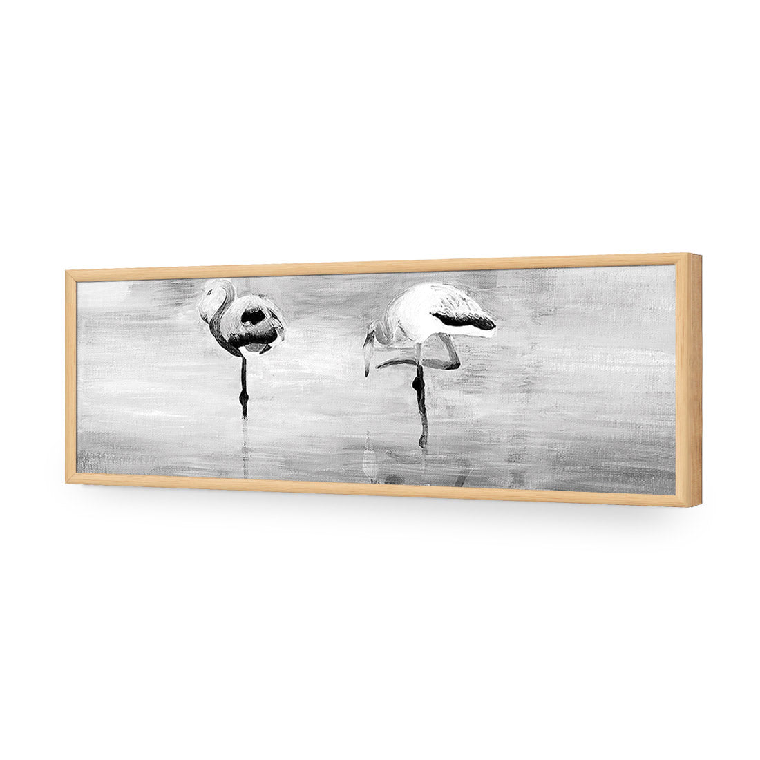 Painted Flamingoes, Black and White (long)