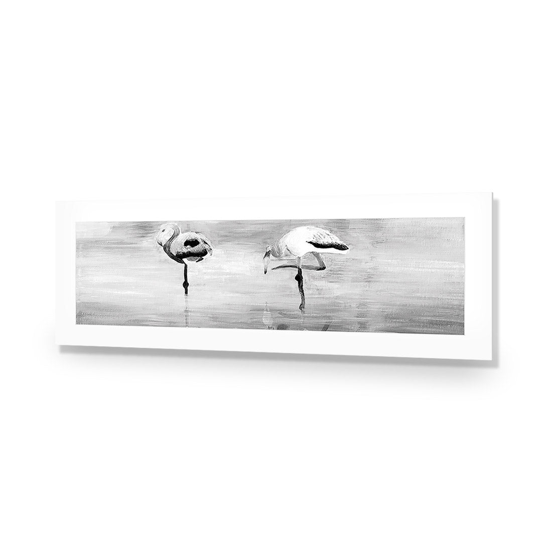 Painted Flamingoes, Black and White (long)