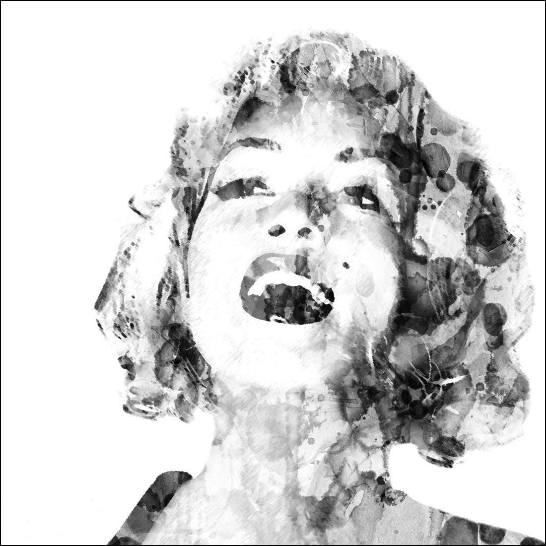 Marilyn Abstract Hair, Black and White (square)