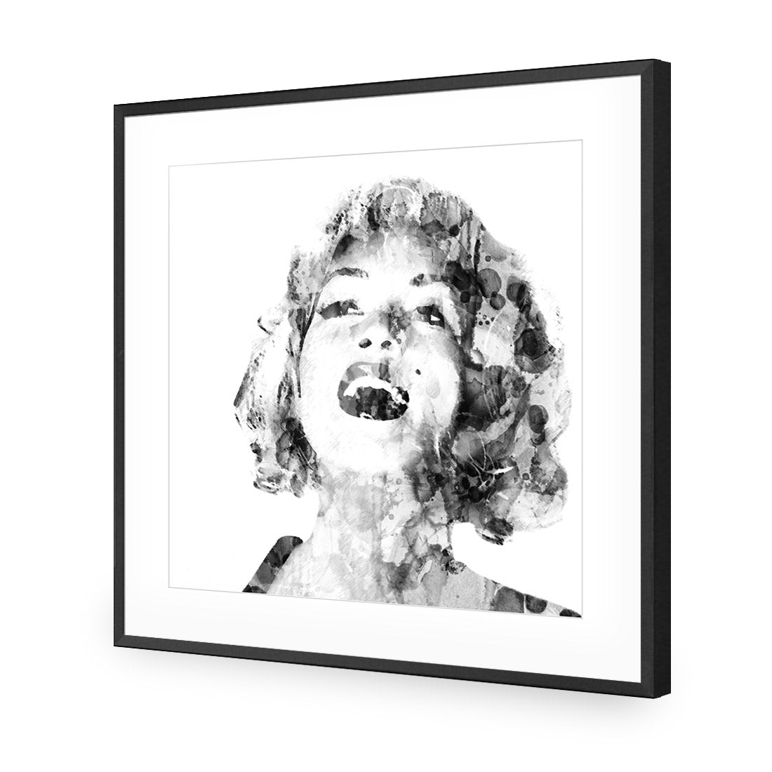 Marilyn Abstract Hair, Black and White (square)