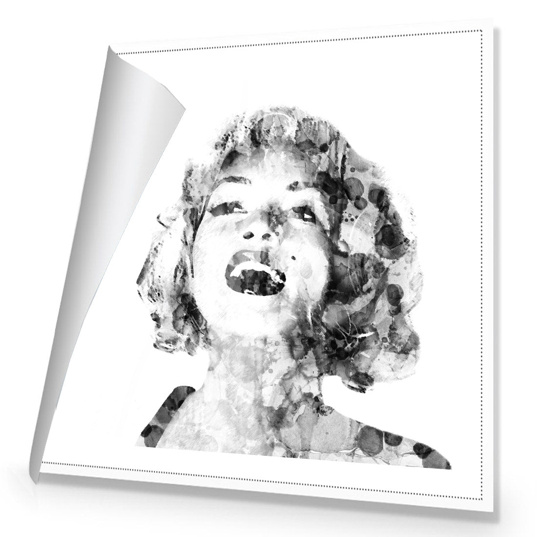 Marilyn Abstract Hair, Black and White (square)