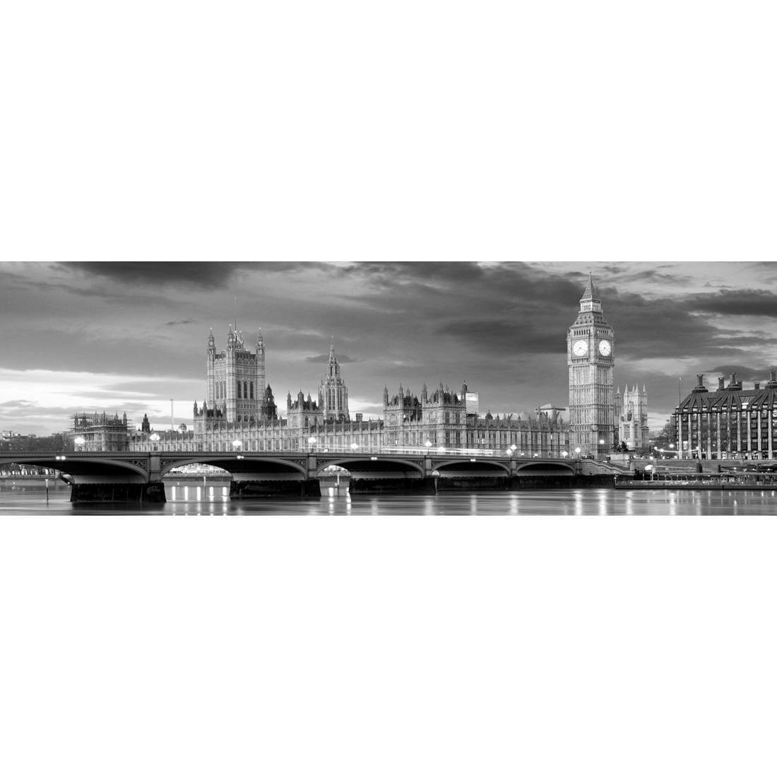 London River Reflections, Black and White (long)