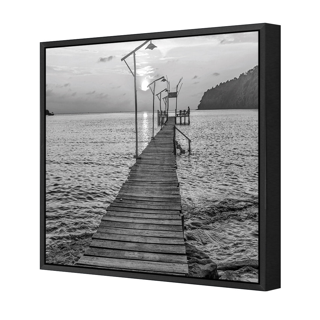 Old Wooden Jetty, Black and White (square)