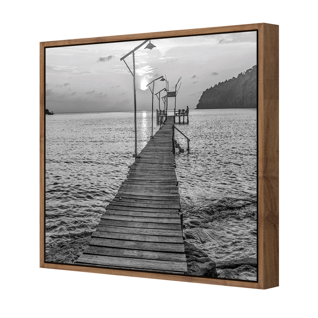 Old Wooden Jetty, Black and White (square)