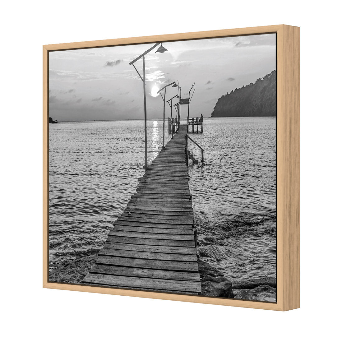 Old Wooden Jetty, Black and White (square)