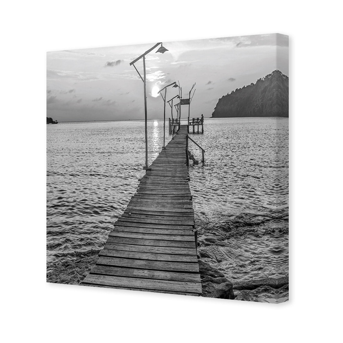 Old Wooden Jetty, Black and White (square)