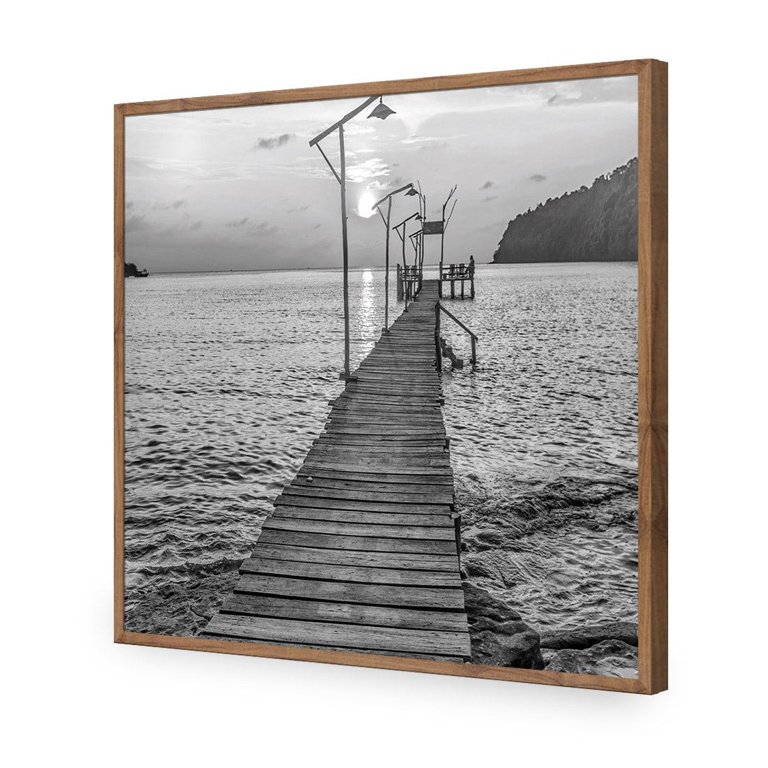 Old Wooden Jetty, Black and White (square)