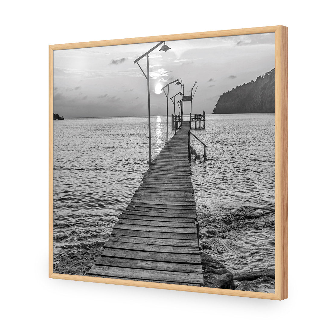 Old Wooden Jetty, Black and White (square)