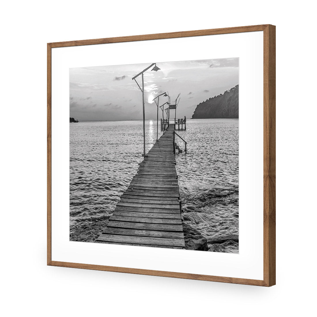 Old Wooden Jetty, Black and White (square)