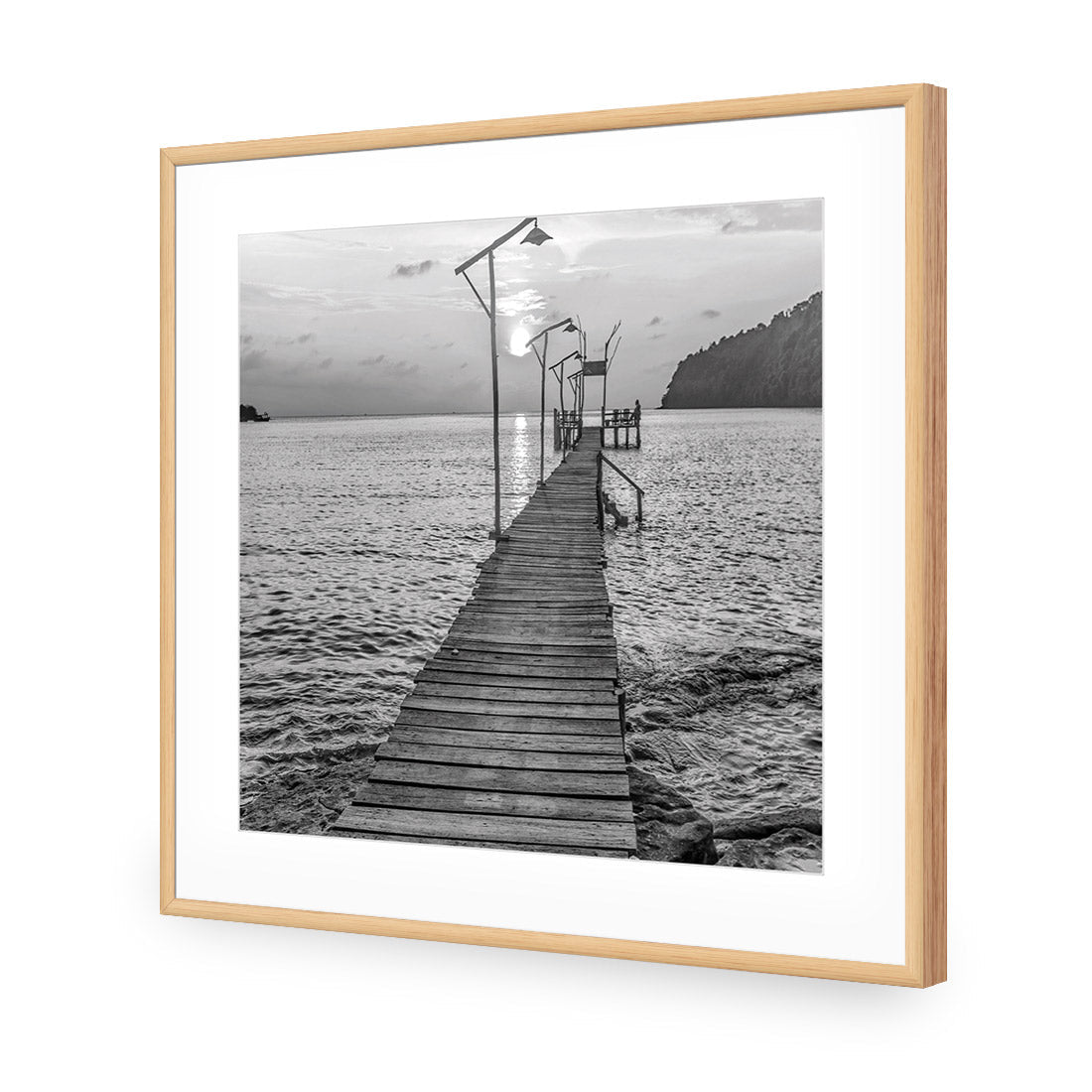 Old Wooden Jetty, Black and White (square)