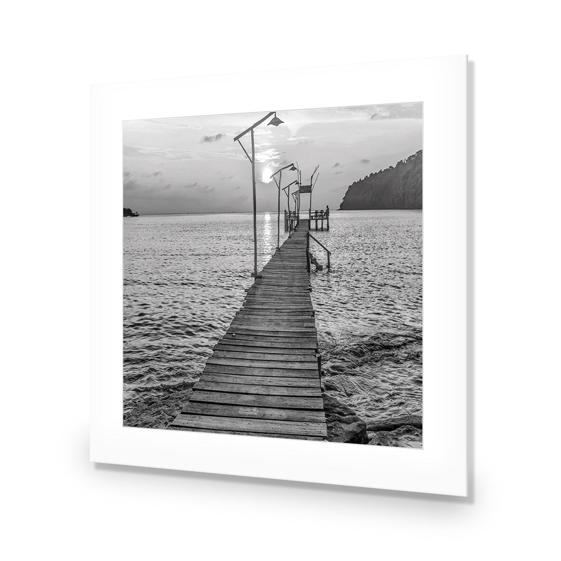 Old Wooden Jetty, Black and White (square)