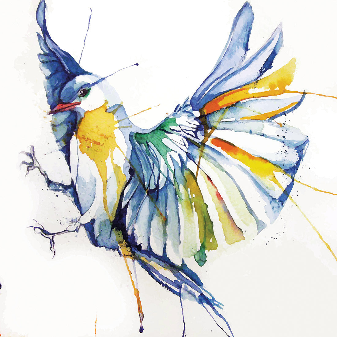 Watercolour Bird (square)