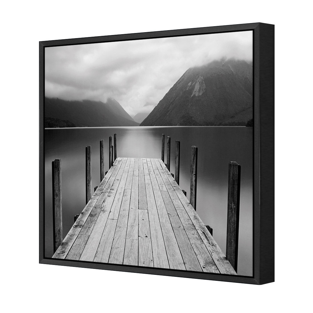 Tranquil Jetty, Black and White (square)