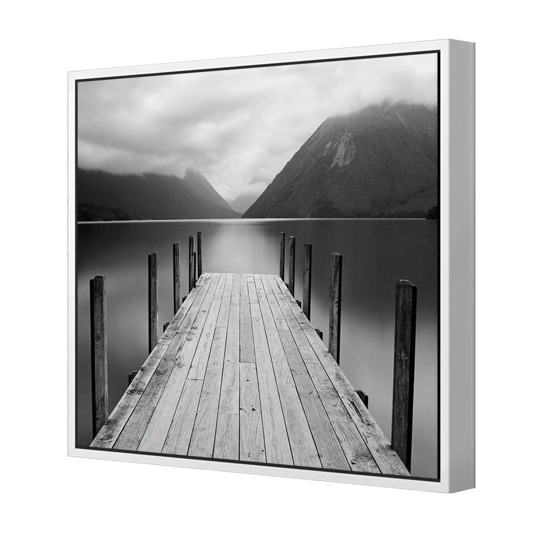 Tranquil Jetty, Black and White (square)