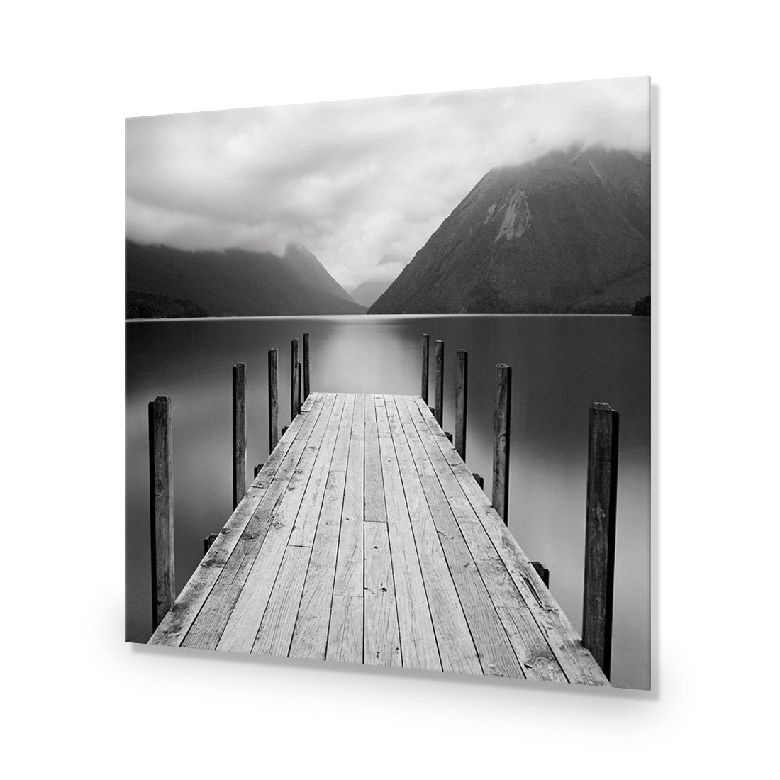 Tranquil Jetty, Black and White (square)