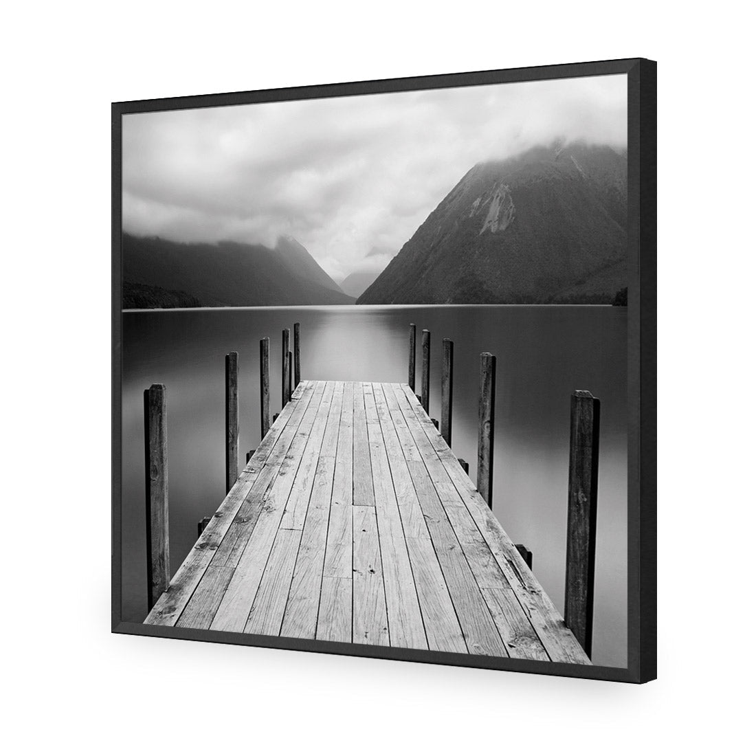 Tranquil Jetty, Black and White (square)