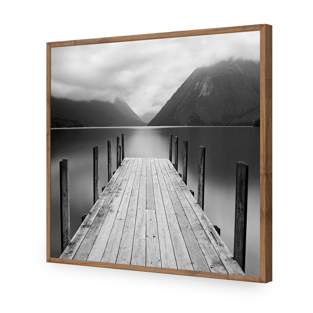 Tranquil Jetty, Black and White (square)