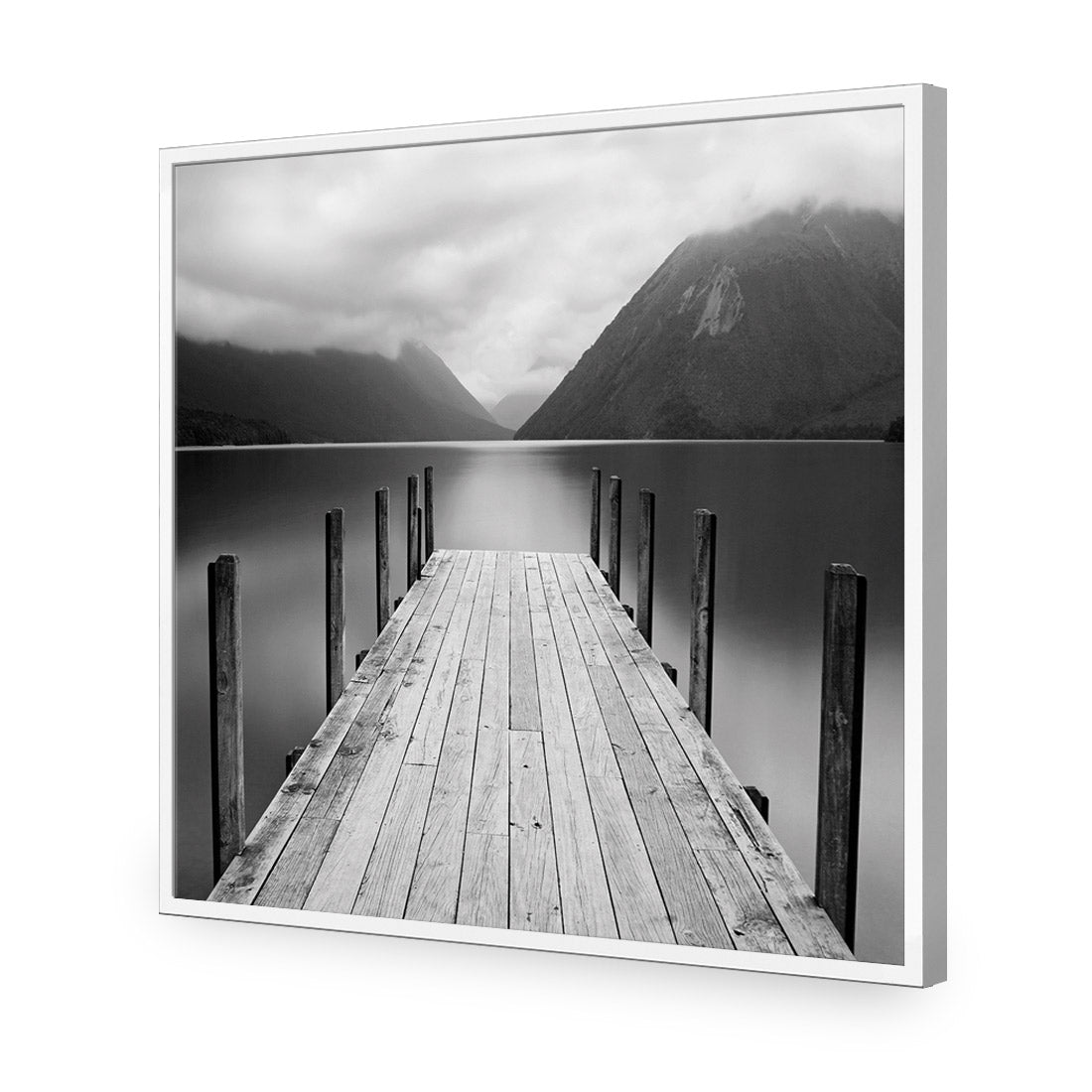 Tranquil Jetty, Black and White (square)