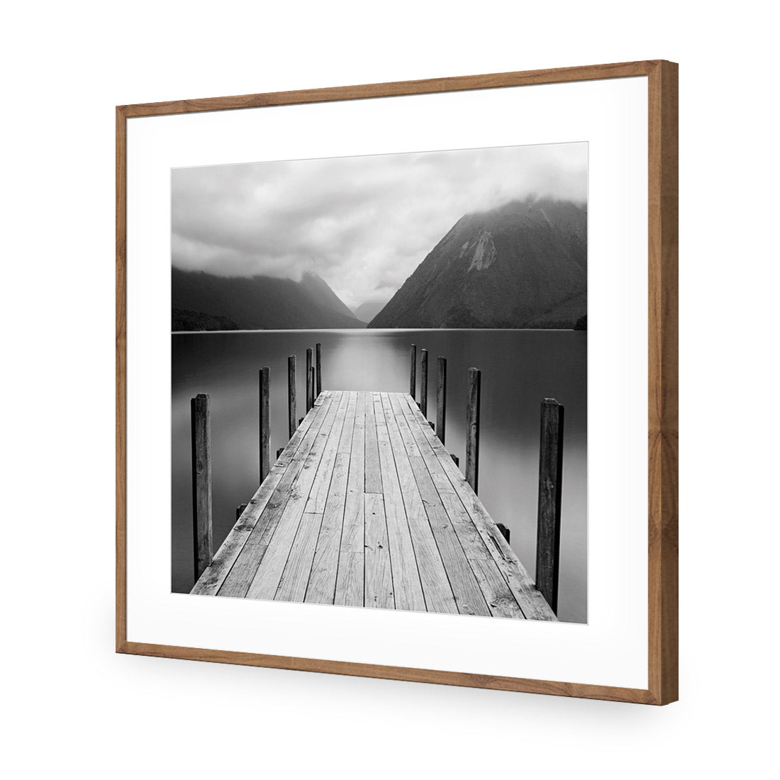 Tranquil Jetty, Black and White (square)