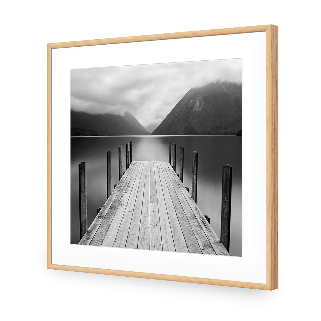 Tranquil Jetty, Black and White (square)