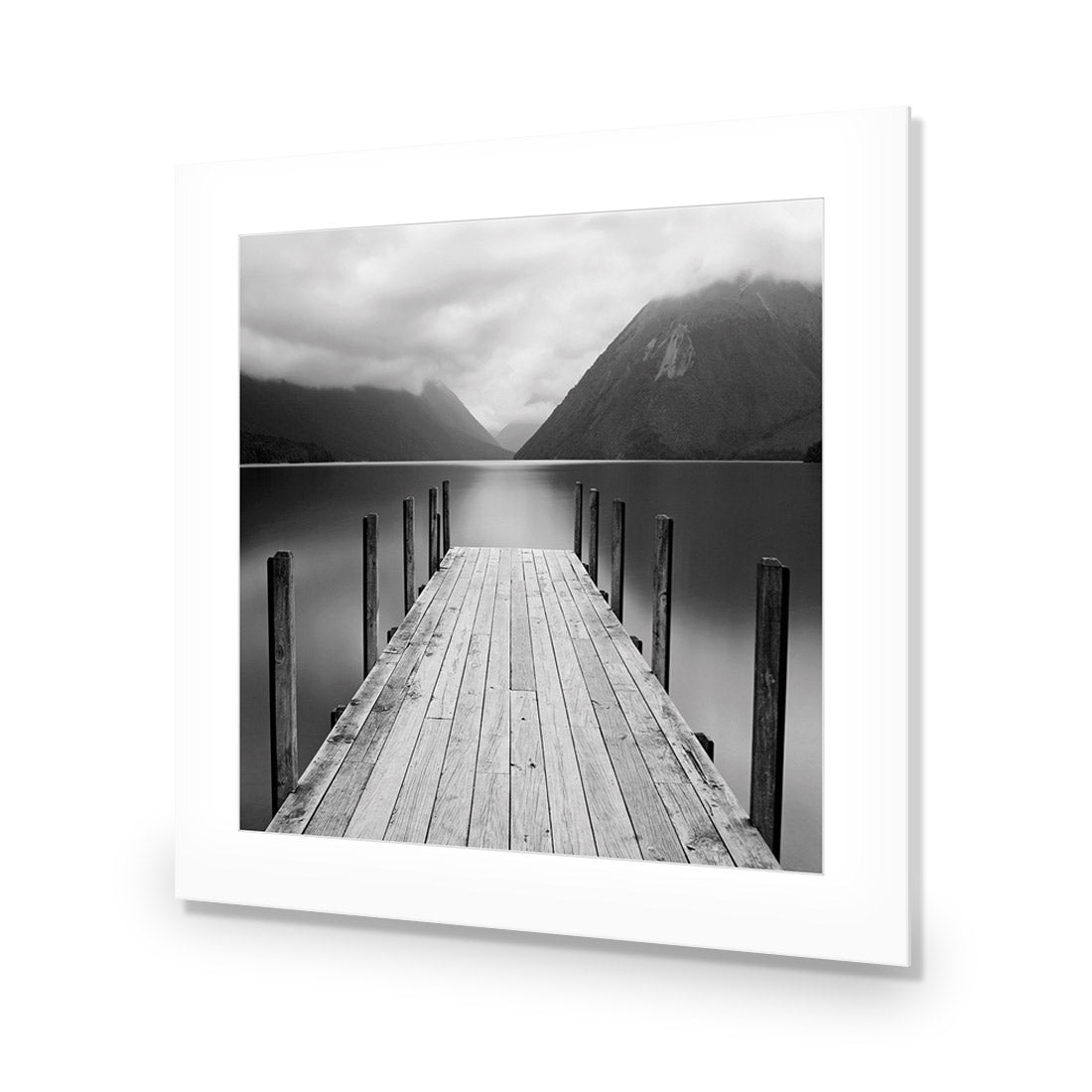 Tranquil Jetty, Black and White (square)