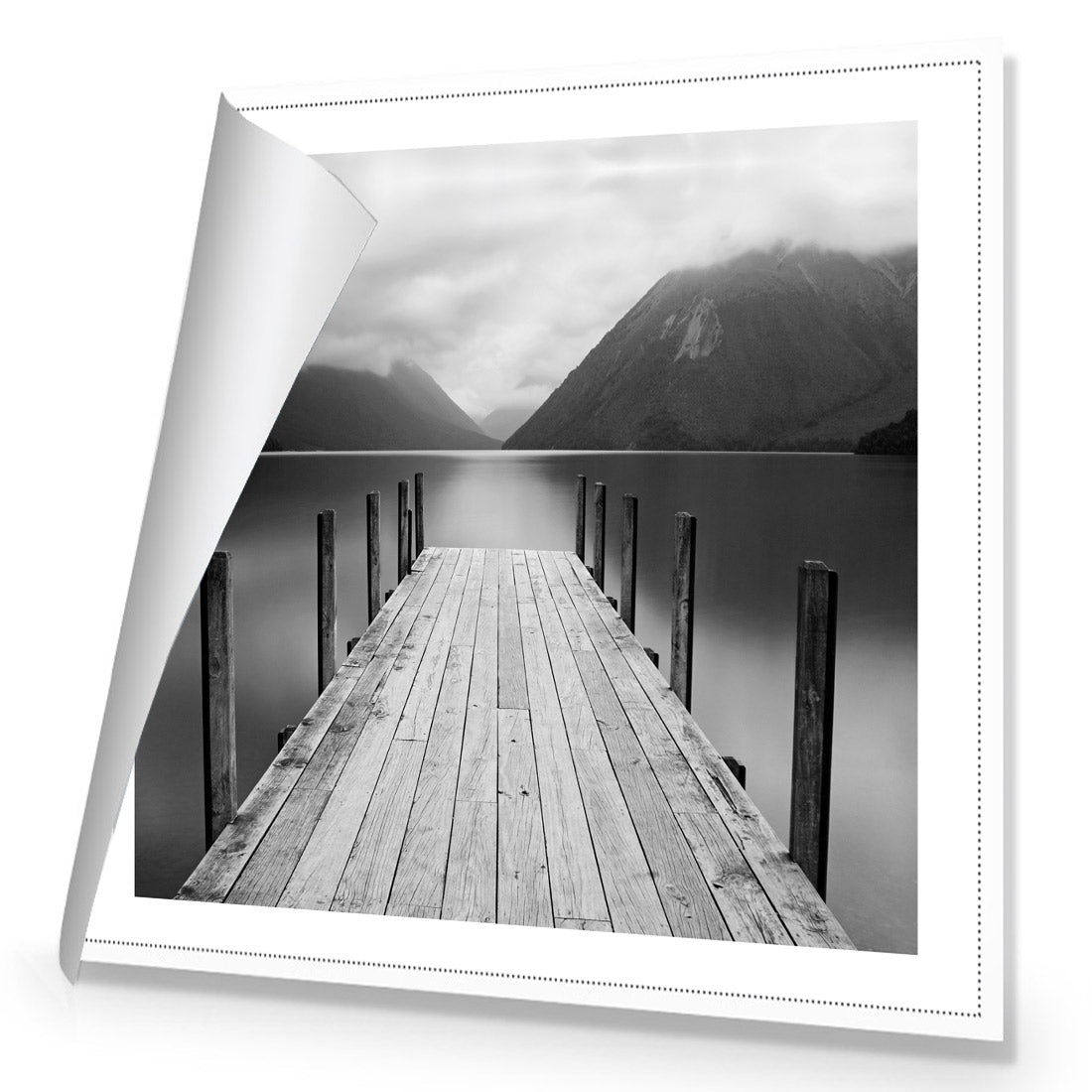 Tranquil Jetty, Black and White (square)