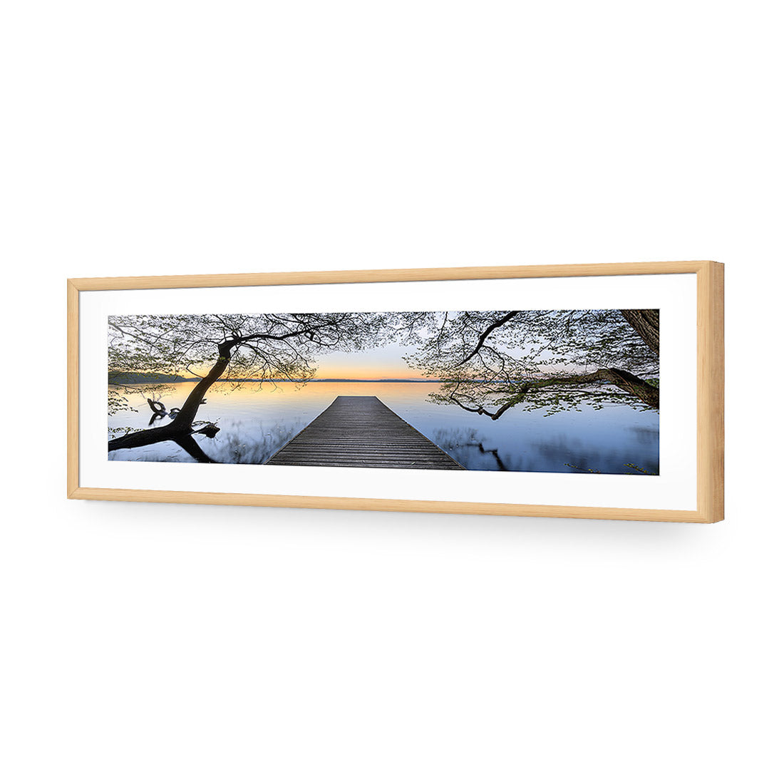 Escaped (long) | Classic Acrylic | Flat Frame With Border | Oak