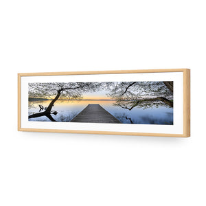 Escaped (long) | Classic Acrylic | Flat Frame With Border | Oak