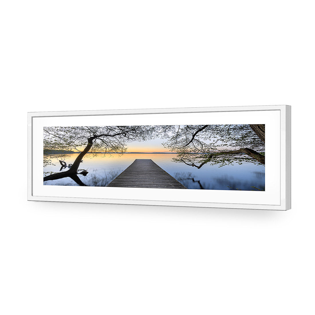 Escaped (long) | Classic Acrylic | Flat Frame With Border | White