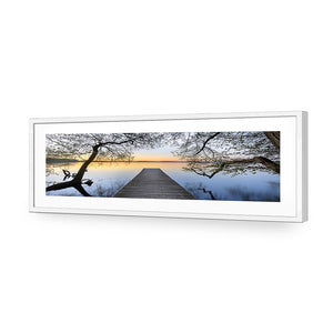 Escaped (long) | Classic Acrylic | Flat Frame With Border | White