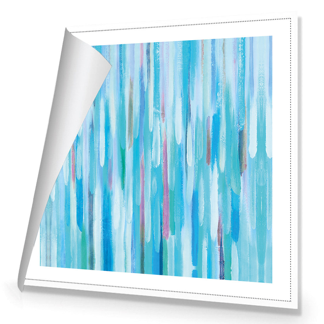 Painted Rain, Teal (Square)