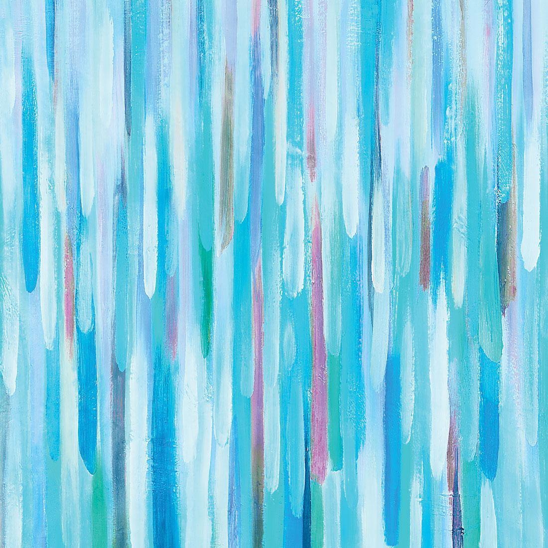 Painted Rain, Teal (Square)